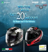 20%off on all Models of X Lite and Nolan Helmets